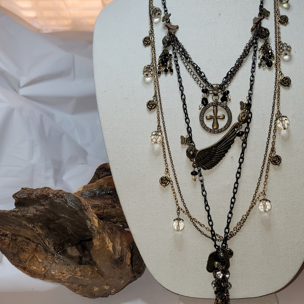 "On A Wing & A Prayer" multi-level Necklace